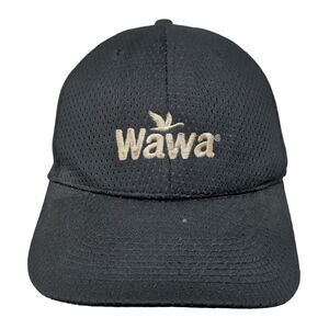 Wawa Strapback Hat Black One Size Embroidered Adjustable Breathable